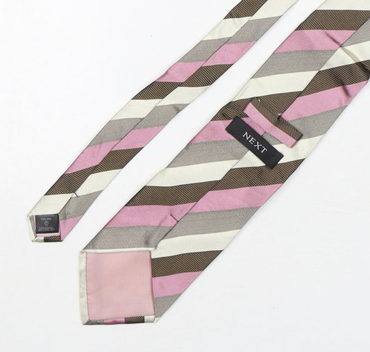 NEXT Mens Multicoloured Striped Silk Pointed Tie One Size