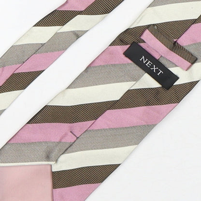 NEXT Mens Multicoloured Striped Silk Pointed Tie One Size