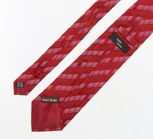 John Lewis  Mens Red Geometric Silk Pointed Tie One Size