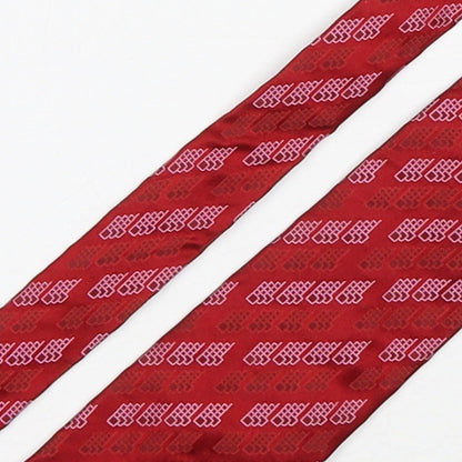 John Lewis  Mens Red Geometric Silk Pointed Tie One Size