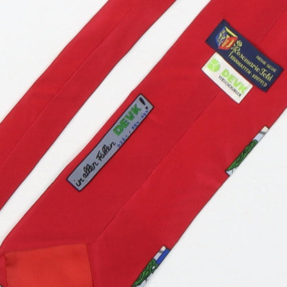 Rosemarie Feld Mens Red Geometric Silk Pointed Tie One Size - Elephants