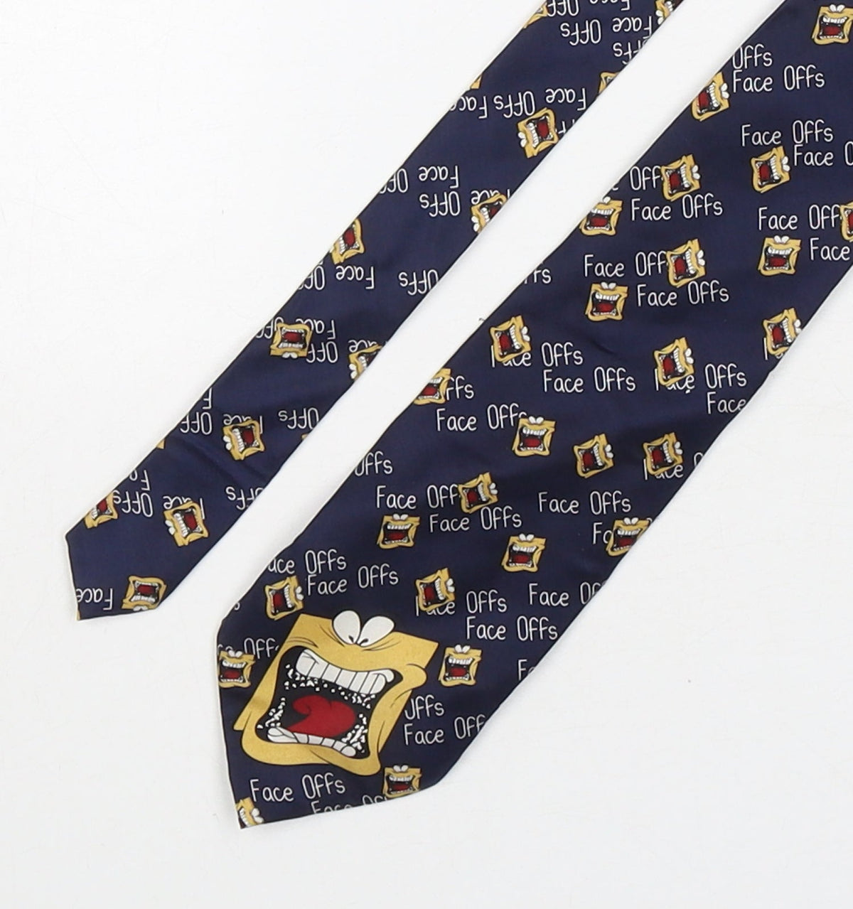 Additional front view of Carnaval men’s multicoloured geometric silk pointed tie one size - face offs