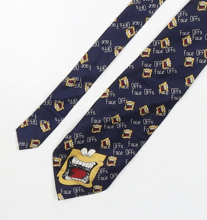 Additional front view of Carnaval men’s multicoloured geometric silk pointed tie one size - face offs