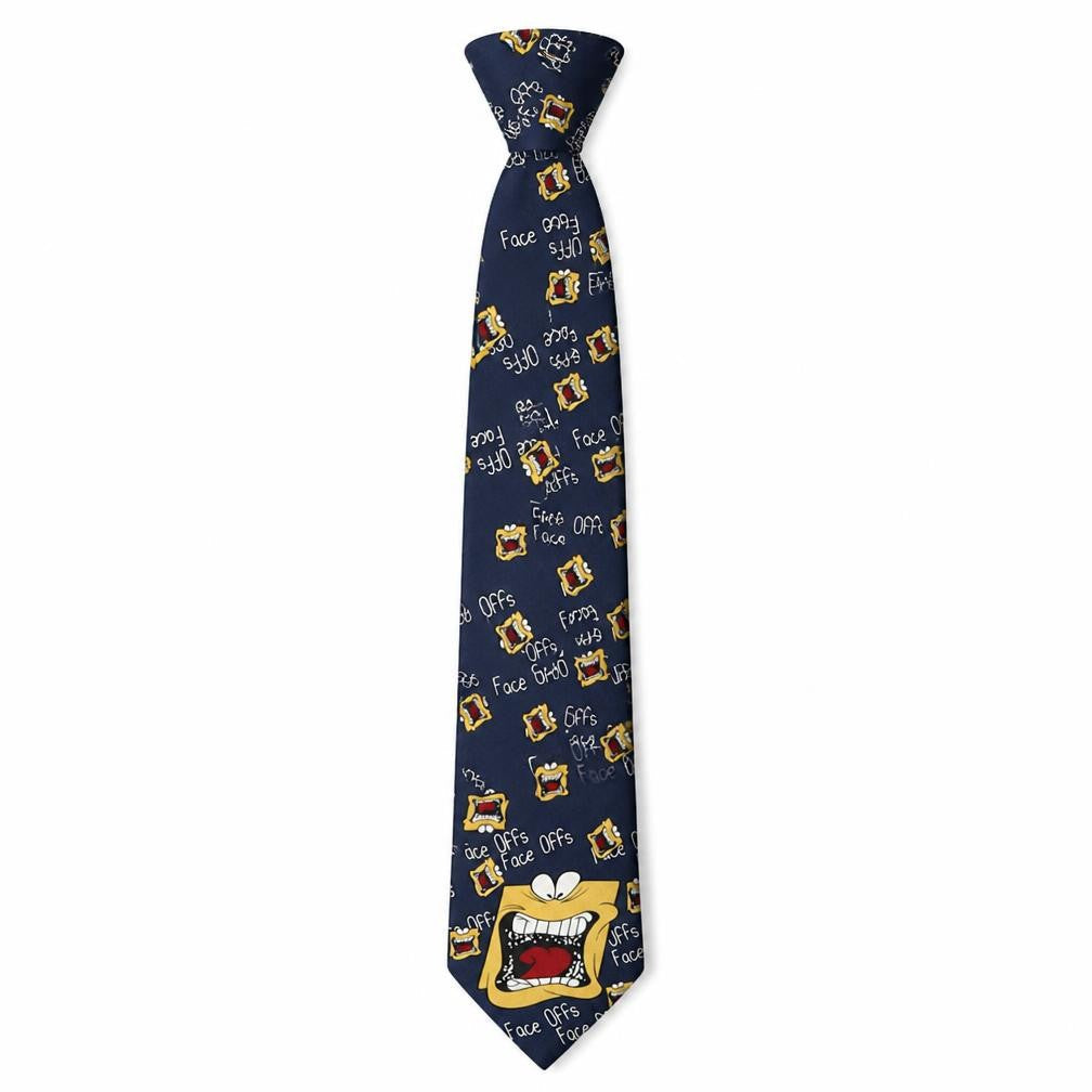 Front view of Carnaval men’s multicoloured geometric silk pointed tie one size - face offs