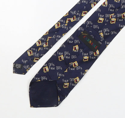 Back view of Carnaval men’s multicoloured geometric silk pointed tie one size - face offs