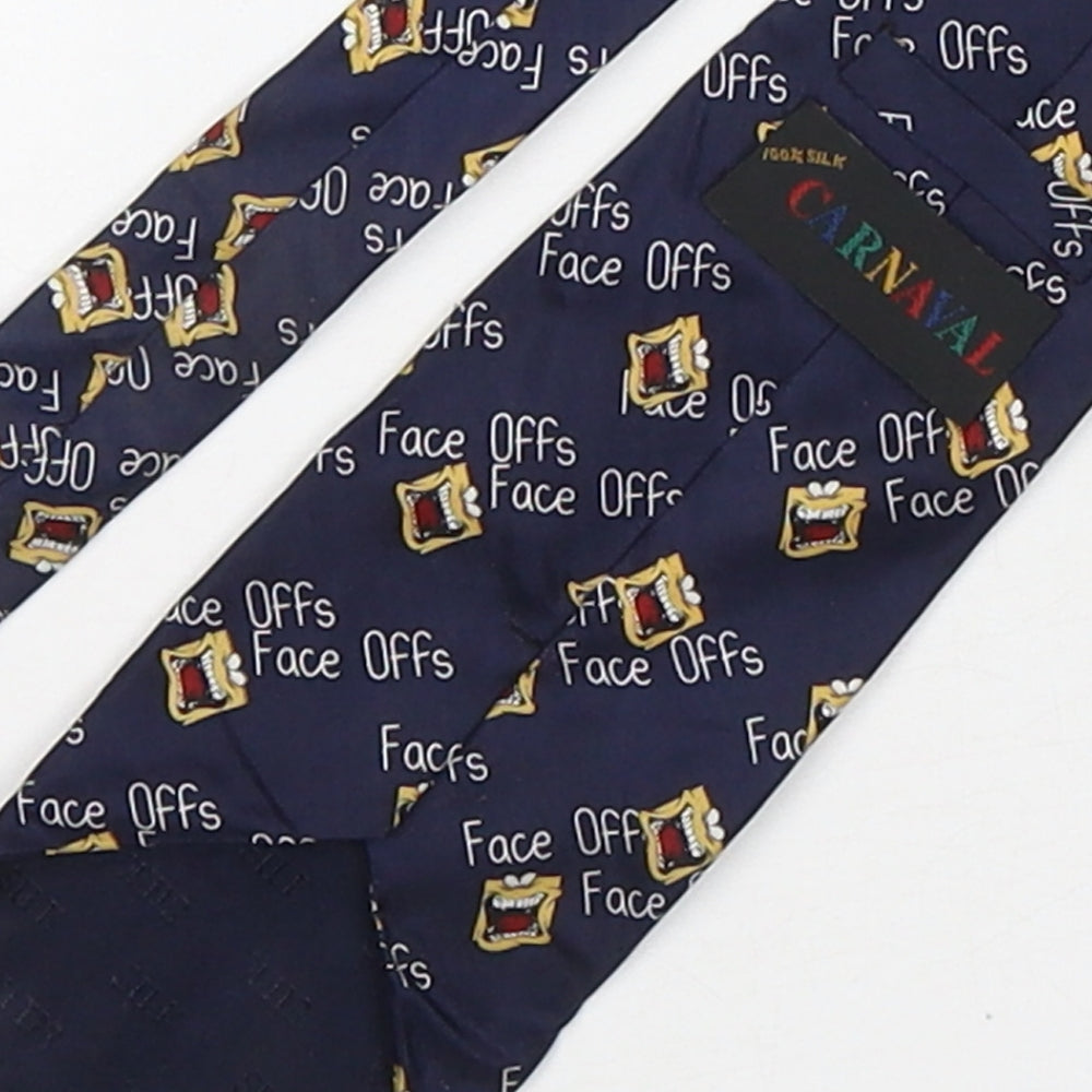 Brand and care label for Carnaval men’s multicoloured geometric silk pointed tie one size - face offs