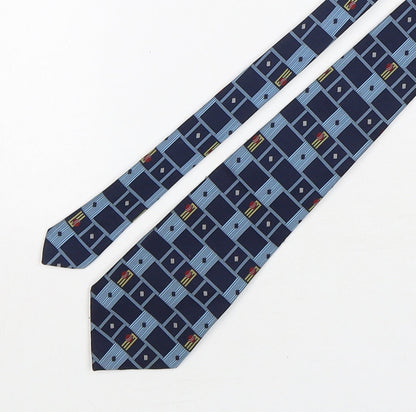 Triad Mens Blue Plaids & Checks Polyester Pointed Tie One Size - Cricket