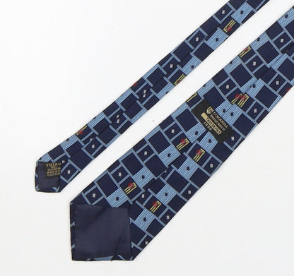 Triad Mens Blue Plaids & Checks Polyester Pointed Tie One Size - Cricket