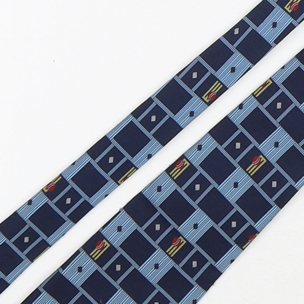 Triad Mens Blue Plaids & Checks Polyester Pointed Tie One Size - Cricket
