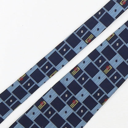 Triad Mens Blue Plaids & Checks Polyester Pointed Tie One Size - Cricket