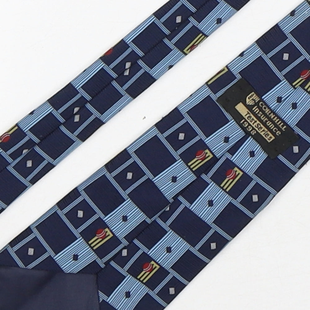 Triad Mens Blue Plaids & Checks Polyester Pointed Tie One Size - Cricket
