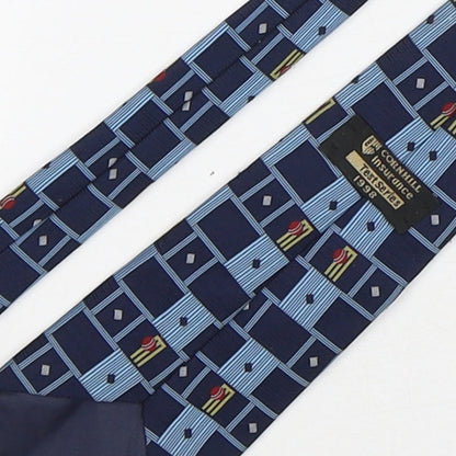 Triad Mens Blue Plaids & Checks Polyester Pointed Tie One Size - Cricket