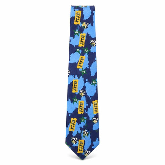Front view of Toye, Kenning & Spencer men’s multicoloured geometric polyester pointed tie one size - england australia