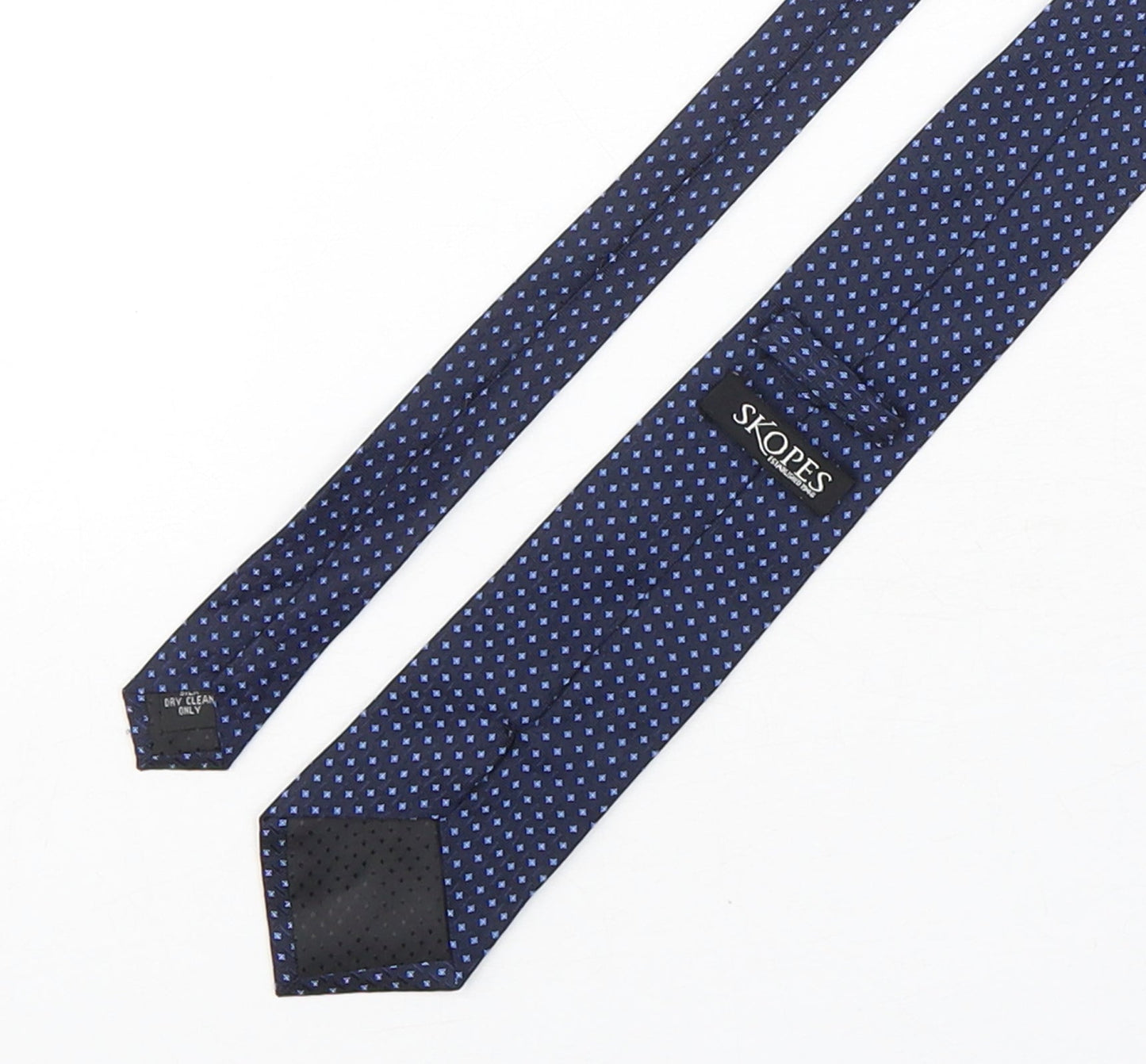 Skopes Mens Blue Geometric Silk Pointed Tie One Size