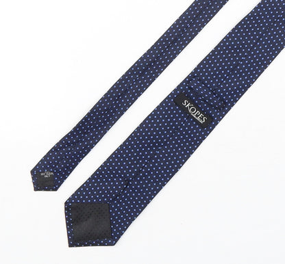 Skopes Mens Blue Geometric Silk Pointed Tie One Size