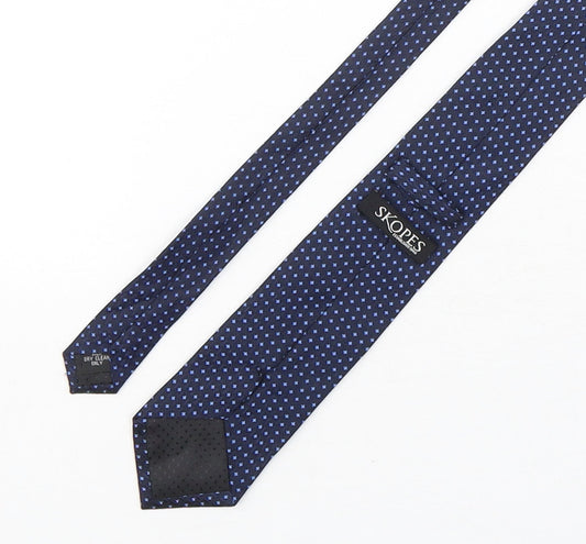 Skopes Mens Blue Geometric Silk Pointed Tie One Size