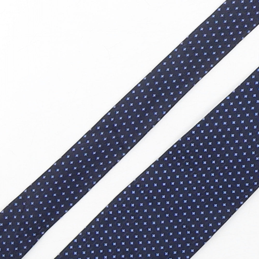 Skopes Mens Blue Geometric Silk Pointed Tie One Size