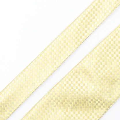 Voeut Mens Yellow Plaids & Checks Polyester Pointed Tie One Size