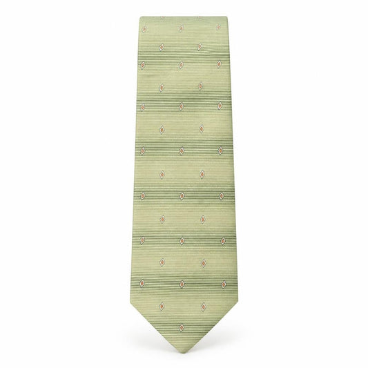 Front view of Sette & Bello men’s multicoloured geometric silk pointed tie one size
