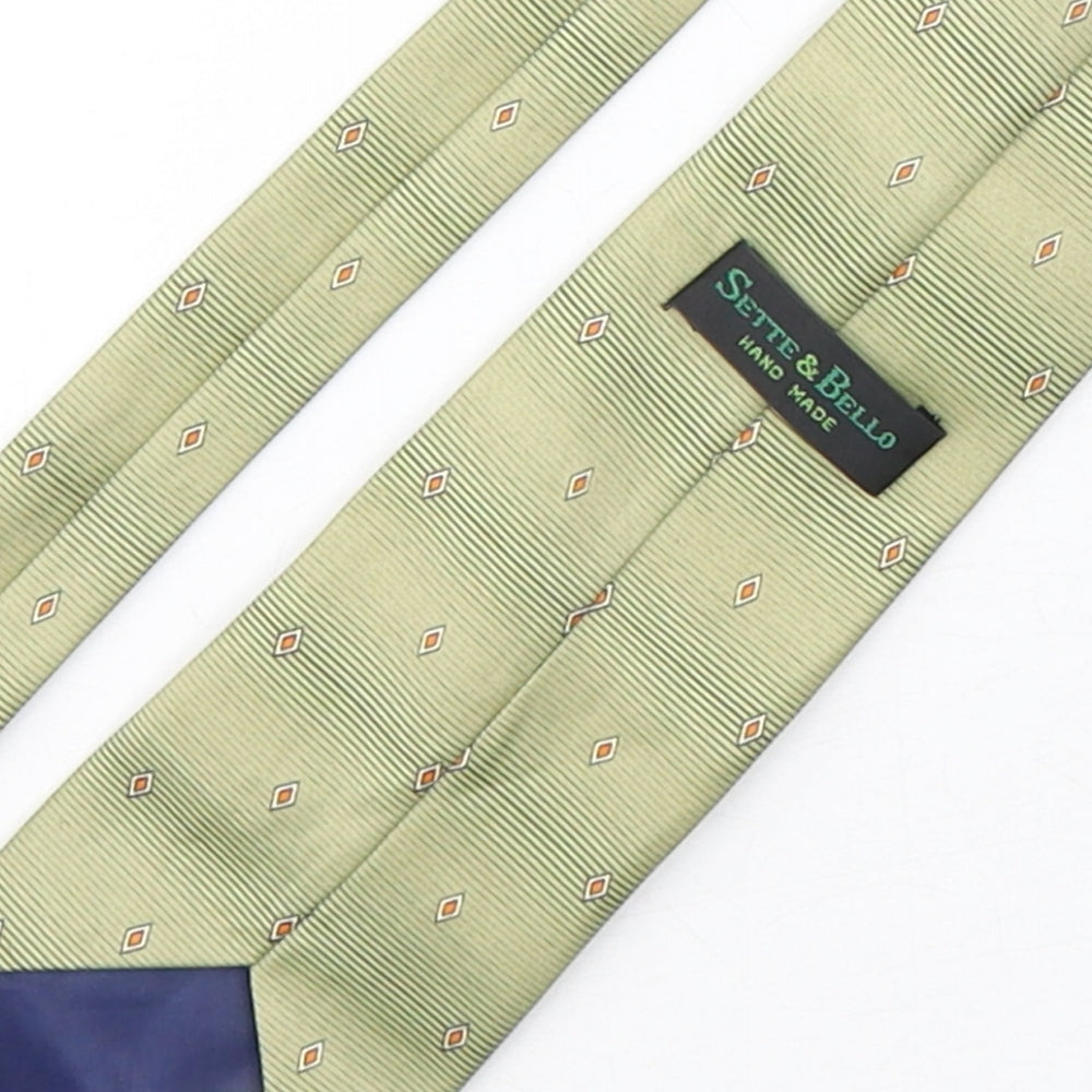 Sette & Bello  Mens Multicoloured Geometric Silk Pointed Tie One Size