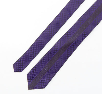 Gabriele Paoletti Mens Purple Geometric Silk Pointed Tie One Size