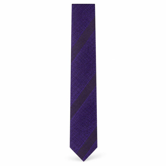 Front view of Gabriele Paoletti men’s purple geometric silk pointed tie one size