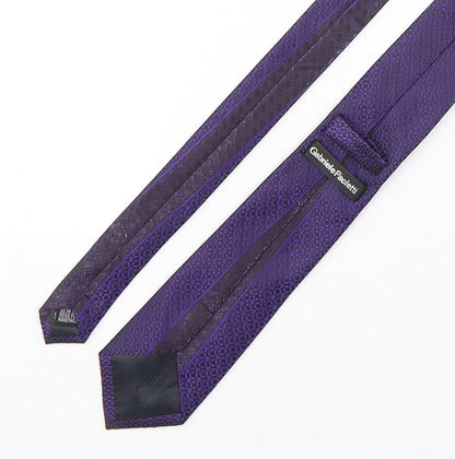 Gabriele Paoletti Mens Purple Geometric Silk Pointed Tie One Size