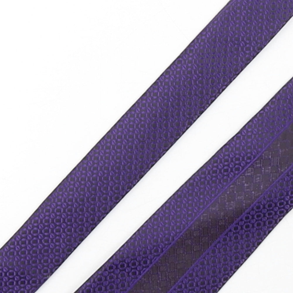 Gabriele Paoletti Mens Purple Geometric Silk Pointed Tie One Size
