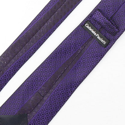 Gabriele Paoletti Mens Purple Geometric Silk Pointed Tie One Size