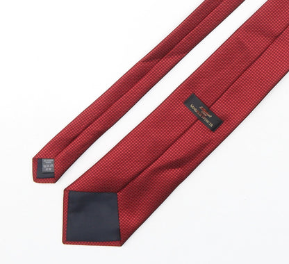 Marks and Spencer Mens Red Grenadine Polyester Pointed Tie One Size
