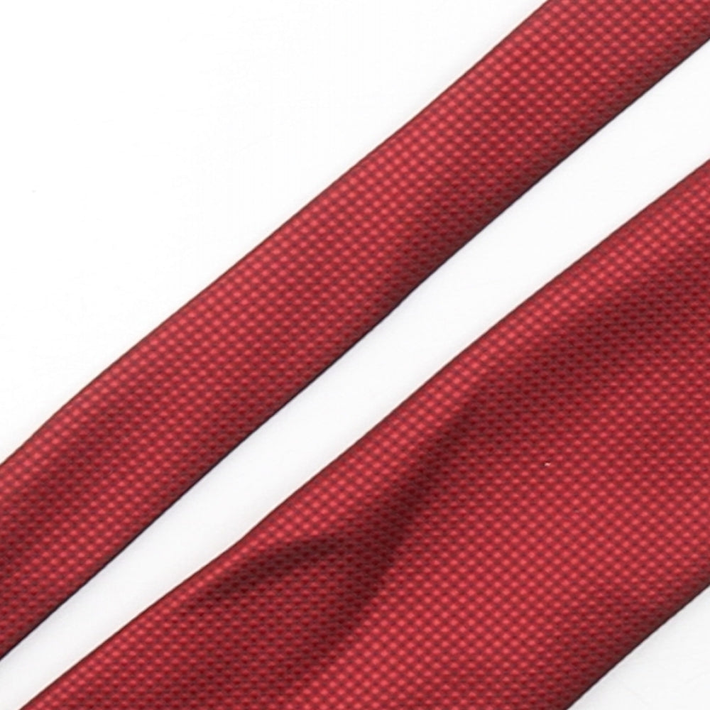 Marks and Spencer Mens Red Grenadine Polyester Pointed Tie One Size