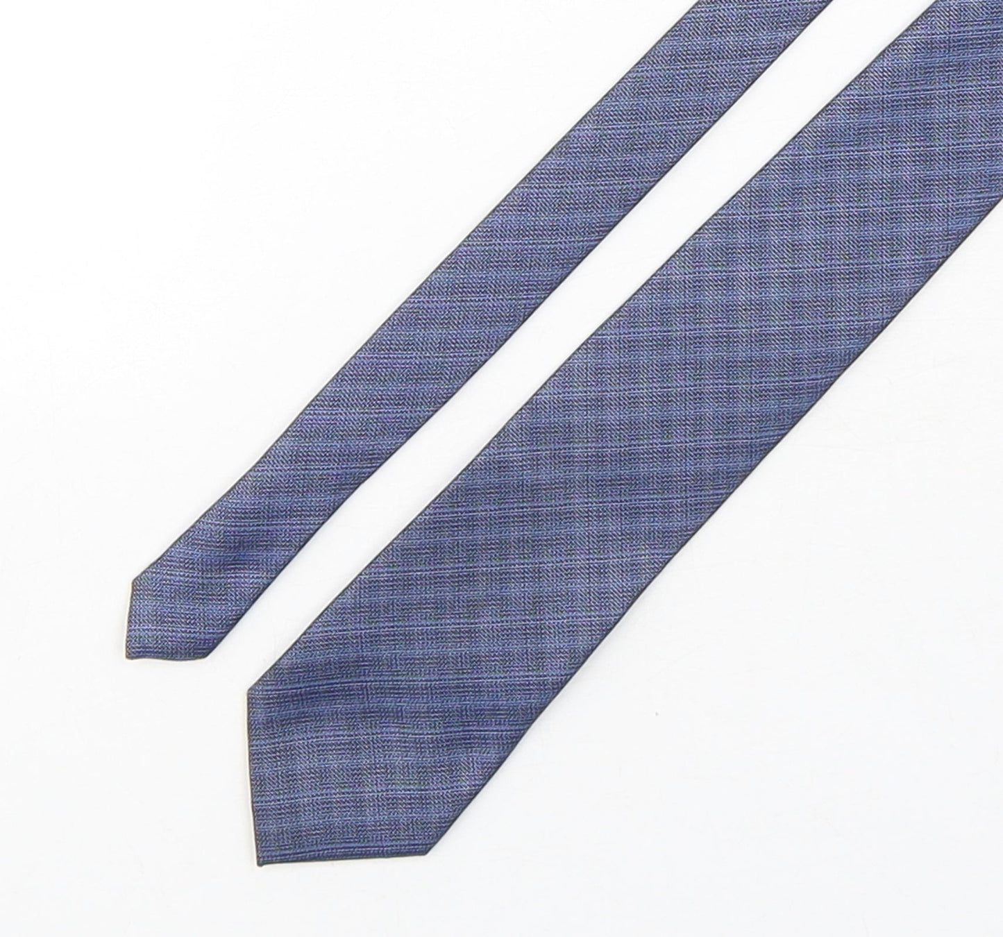 Hammond & CO Mens Blue Plaids & Checks Polyester Pointed Tie One Size