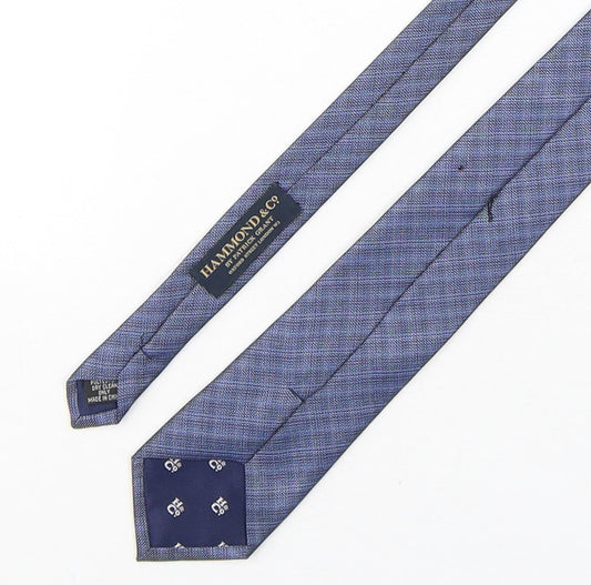 Hammond & CO Mens Blue Plaids & Checks Polyester Pointed Tie One Size