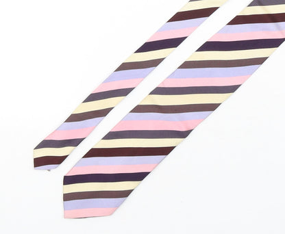 Mens Collezione Multicoloured Striped  Pointed Tie