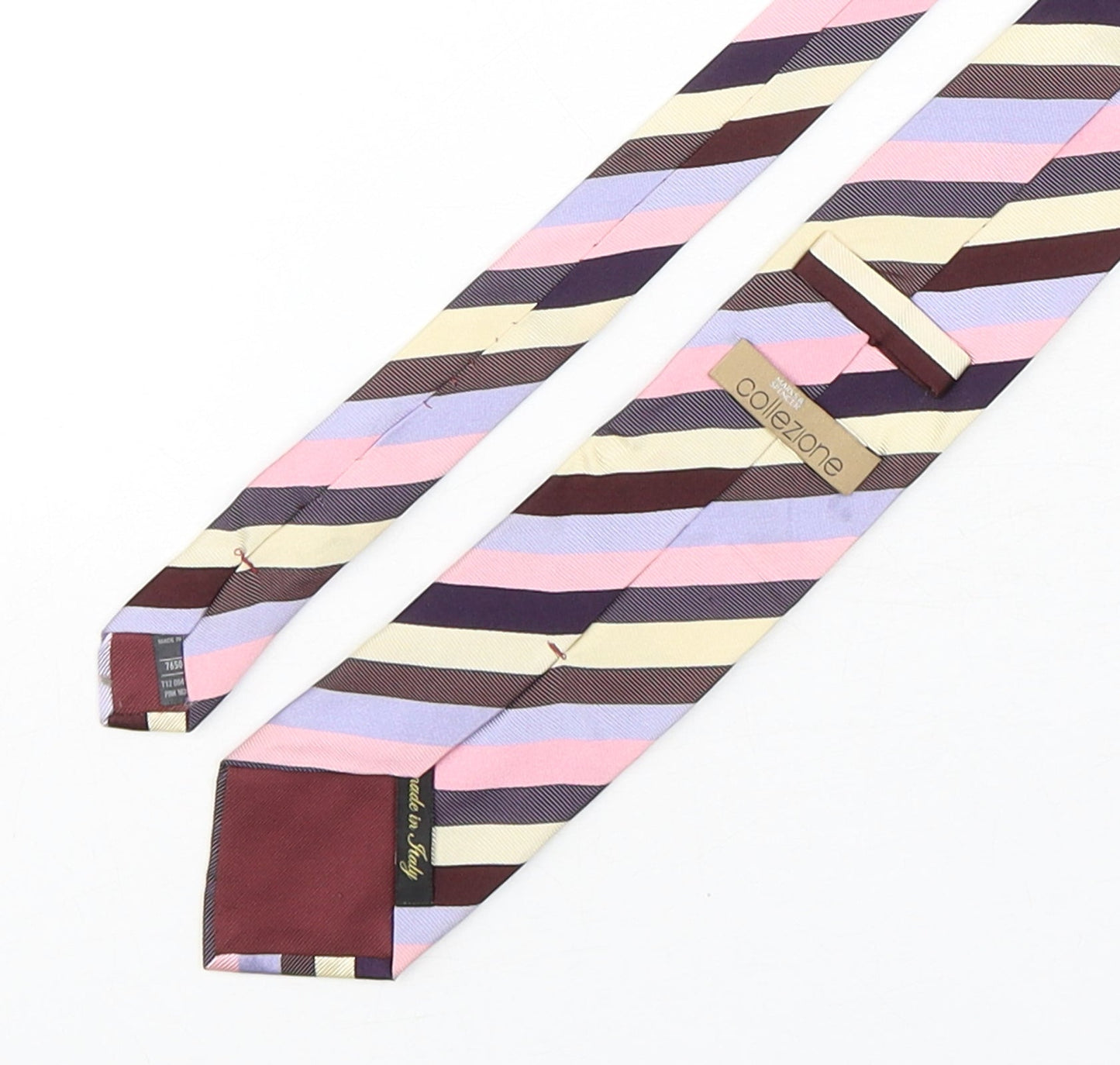 Mens Collezione Multicoloured Striped  Pointed Tie