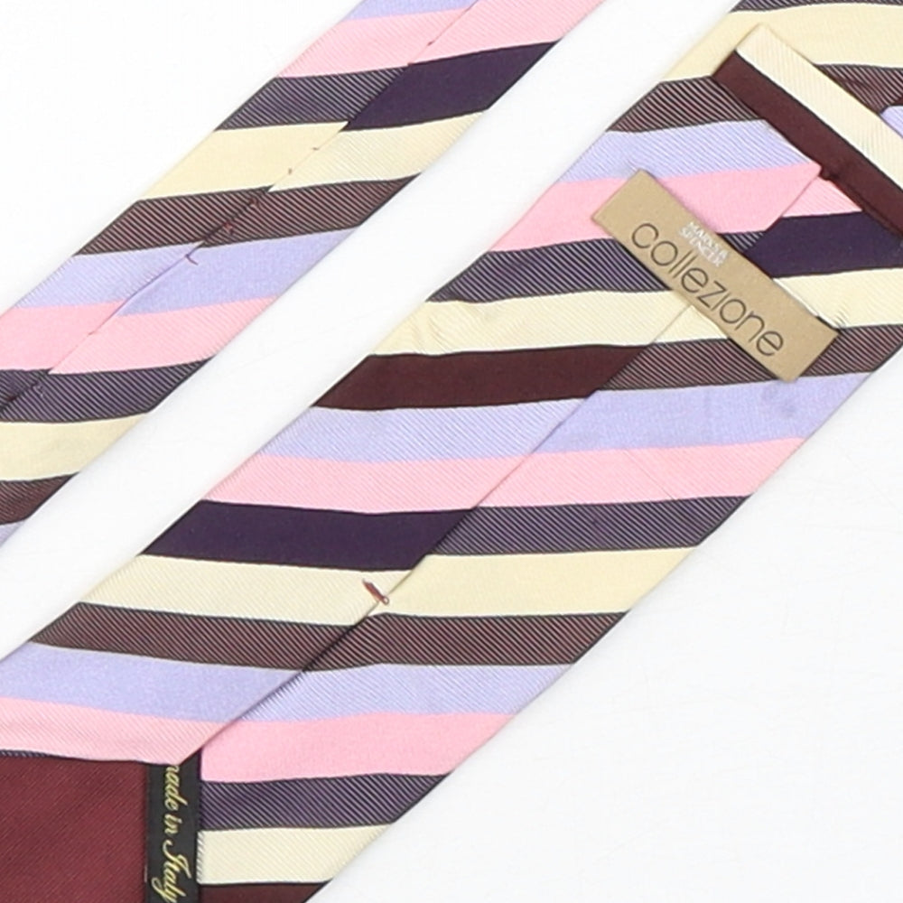 Mens Collezione Multicoloured Striped  Pointed Tie