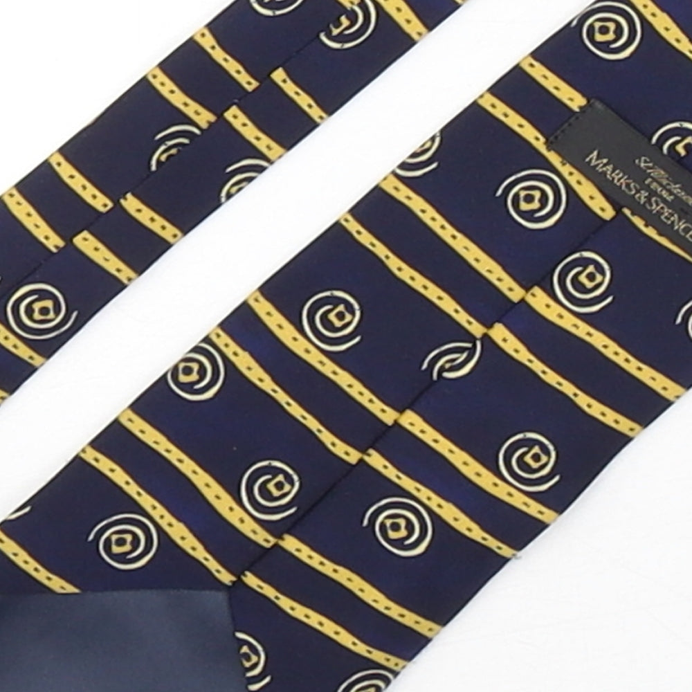 Marks and Spencer Mens Multicoloured Striped Polyester Pointed Tie One Size