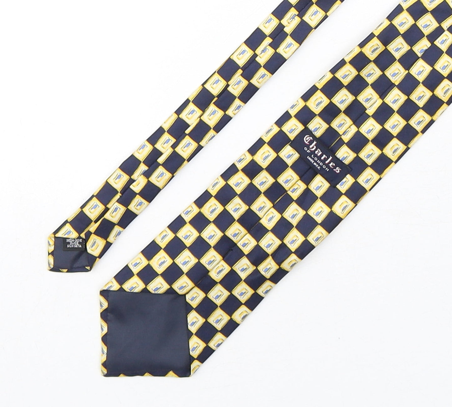Charles Mens Multicoloured Plaids & Checks Silk Pointed Tie One Size