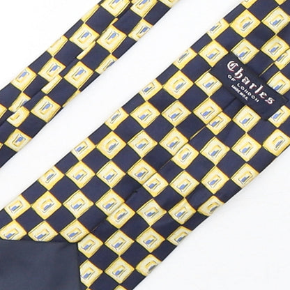 Charles Mens Multicoloured Plaids & Checks Silk Pointed Tie One Size