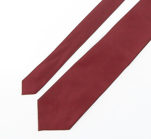 Soprano Mens Red Striped Polyester Pointed Tie One Size