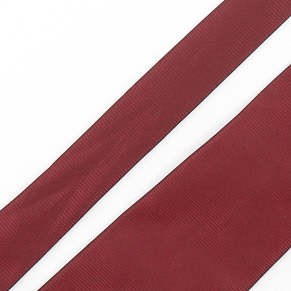 Soprano Mens Red Striped Polyester Pointed Tie One Size