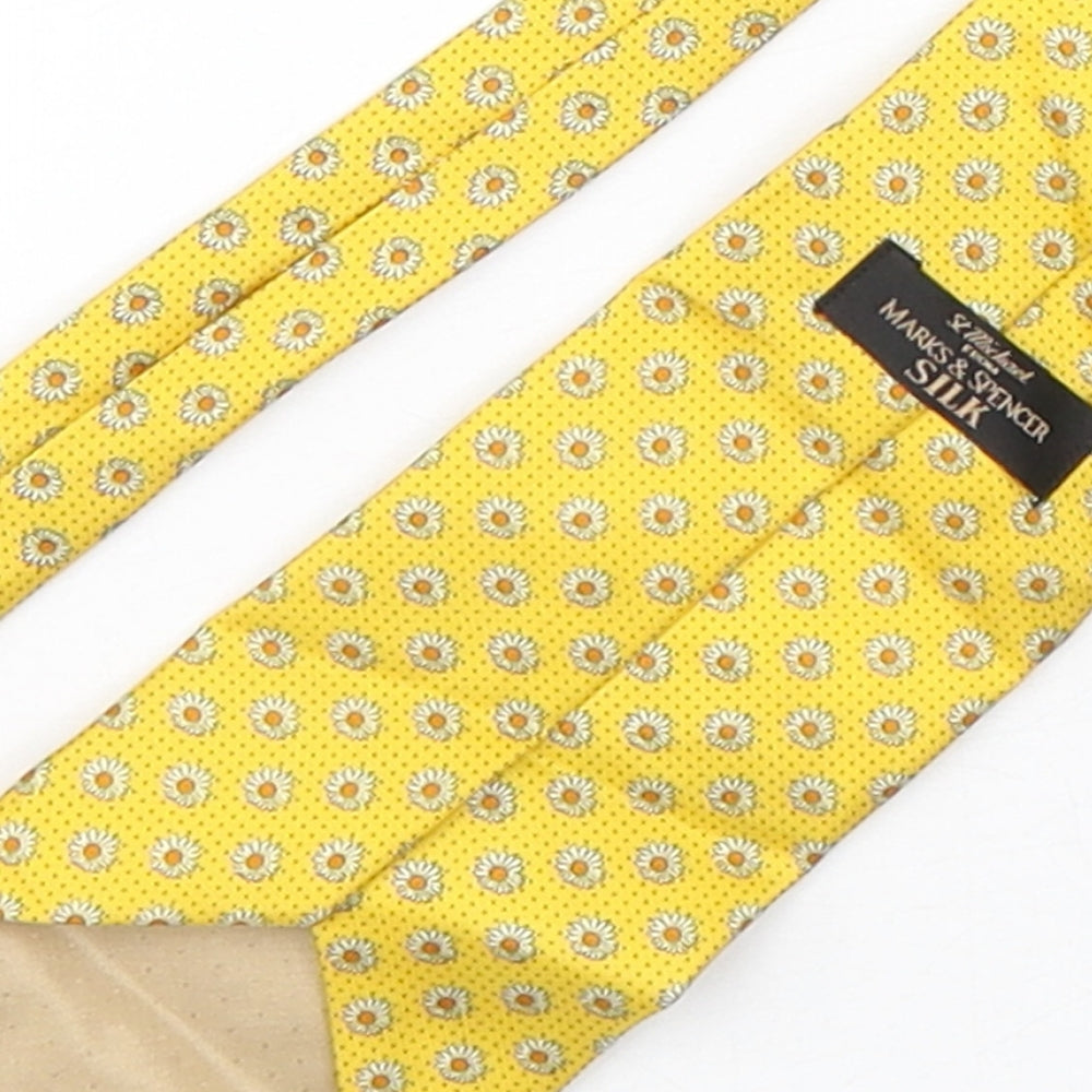 Marks and Spencer Mens Multicoloured Floral Silk Pointed Tie One Size