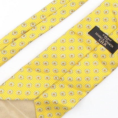 Marks and Spencer Mens Multicoloured Floral Silk Pointed Tie One Size