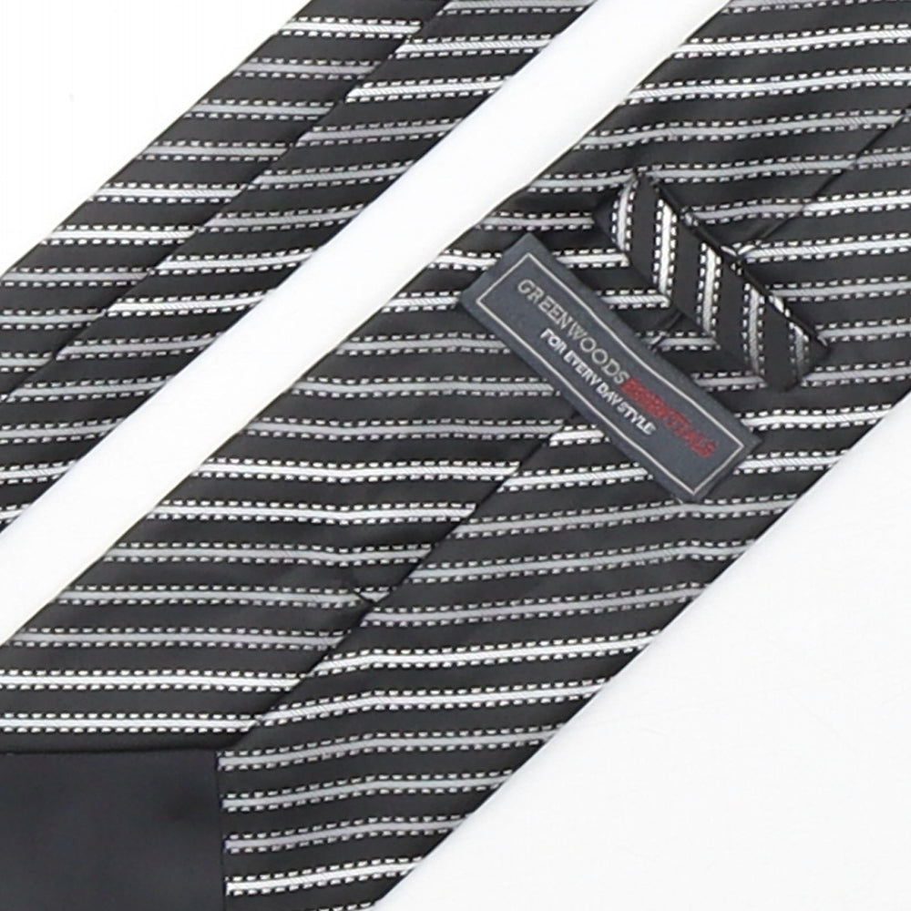 Greenwoods Mens Multicoloured Striped Polyester Pointed Tie One Size