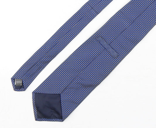 Marks and Spencer Mens Multicoloured Plaids & Checks Silk Pointed Tie One Size