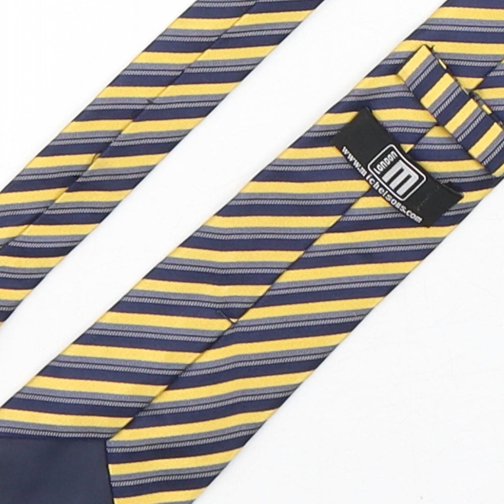 Michelsons Mens Multicoloured Striped Silk Pointed Tie One Size