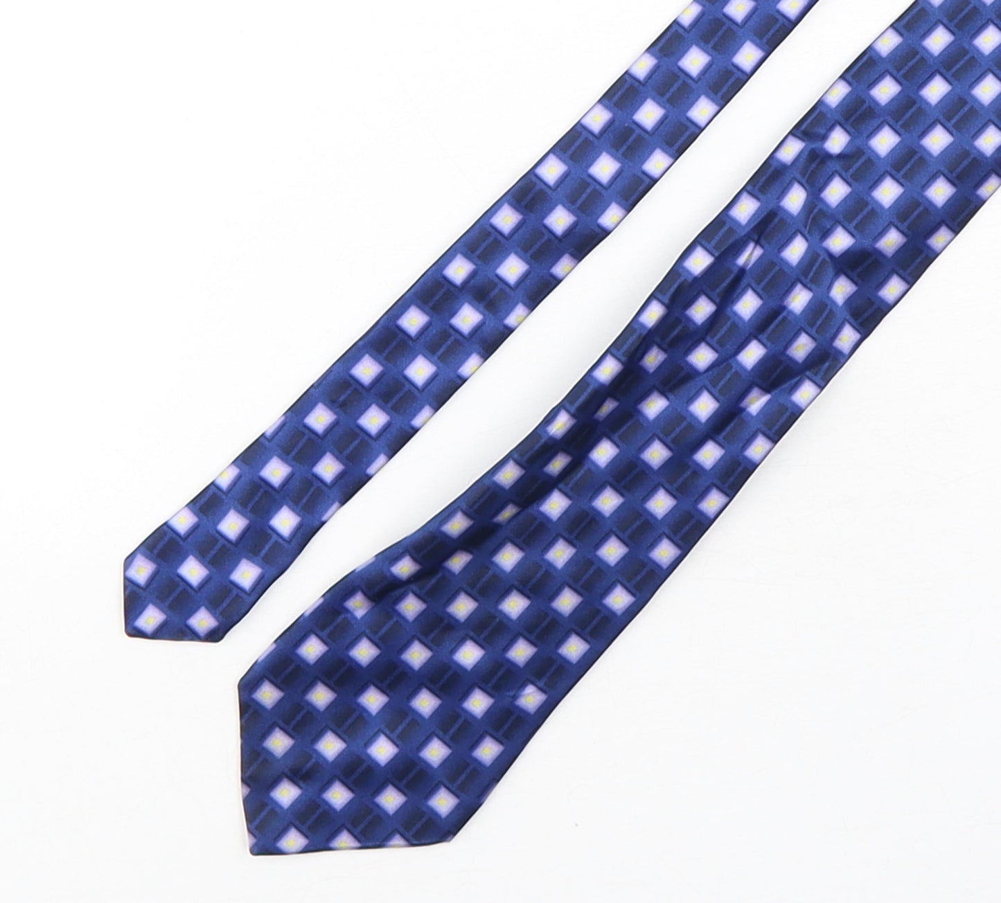 Mens Ciro Citterio Blue Plaids & Checks  Pointed Tie