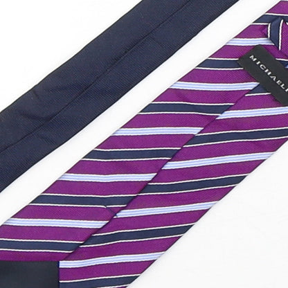 Michaelis Mens Multicoloured Striped Silk Pointed Tie One Size