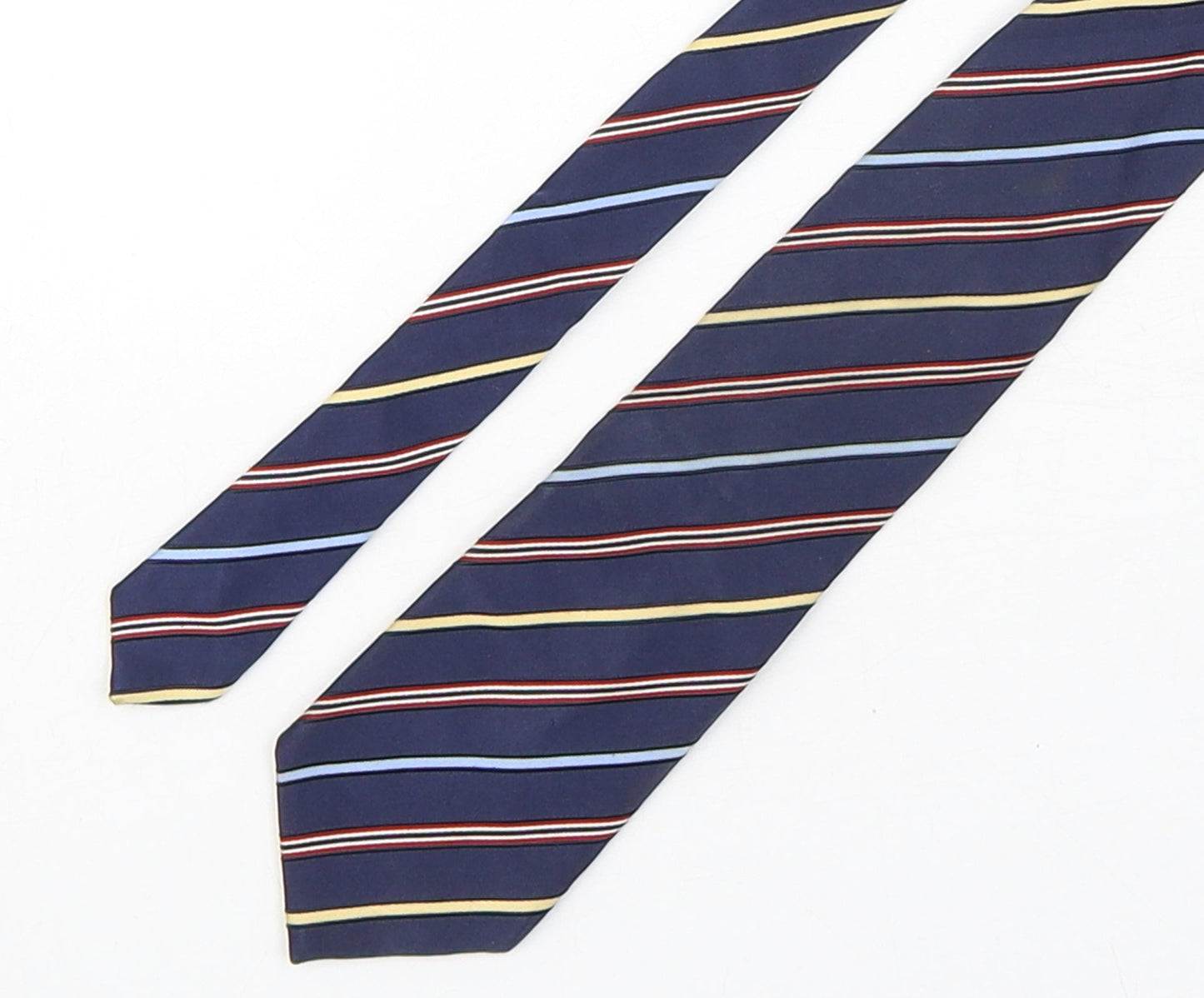 Marks and Spencer Mens Multicoloured Striped Silk Pointed Tie One Size