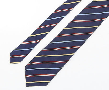 Marks and Spencer Mens Multicoloured Striped Silk Pointed Tie One Size